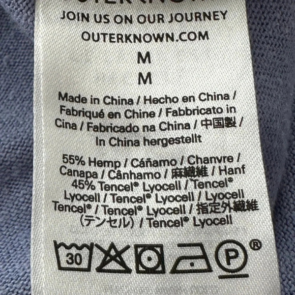 OUTERKNOWN Neptune MIDI T-Shirt Dress Casual Hemp Blend, Size Medium - Picture 13 of 15